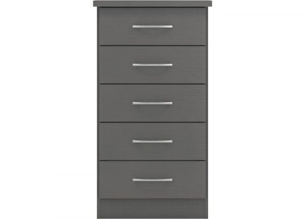 Nevada 3D Effect Grey 5-Drawer Narrow Chest by Wholesale Beds & Furniture