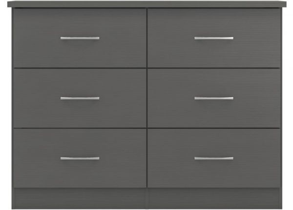 Nevada 3D Effect Grey 6-Drawer Chest by Wholesale Beds & Furniture