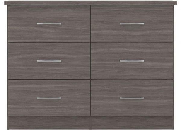 Nevada Black Wood Grain 6-Drawer Chest by Wholesale Beds & Furniture