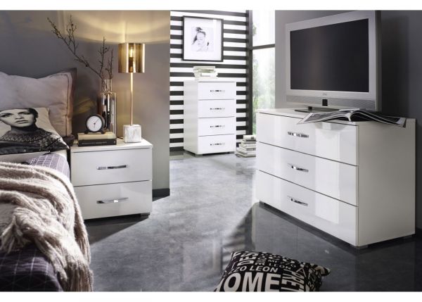 Aditio High Gloss White & Alpine White Bedroom Furniture Range by Rauch