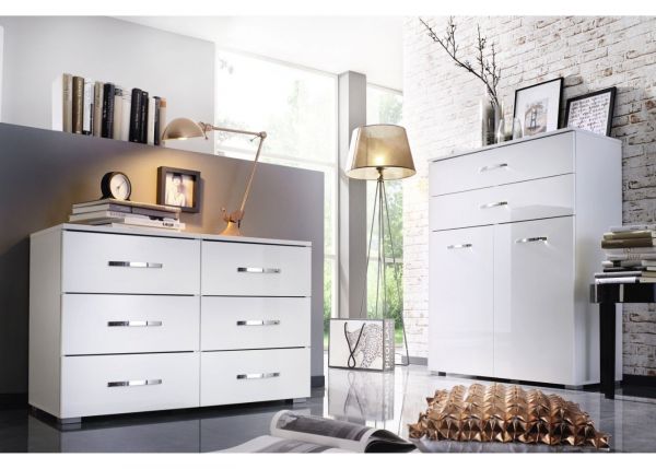 Aditio High Gloss White & Alpine White Bedroom Furniture Range by Rauch