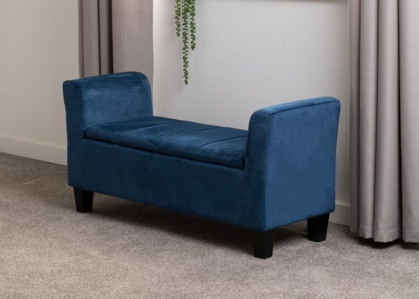 Amelia Storage Ottoman in Blue by Wholesale Beds & Furniture Room Image