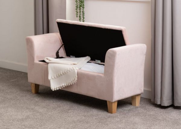 Amelia Storage Ottoman in Pink by Wholesale Beds & Furniture Room Image Open