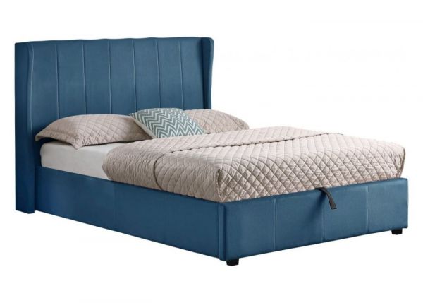 Amelia Plus Ottoman Bedframe in Blue by Wholesale Beds - 5ft (King)