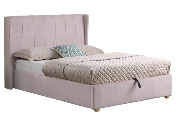 Amelia Plus Ottoman Bedframe in Pink by Wholesale Beds - 4ft 6 (Standard Double)