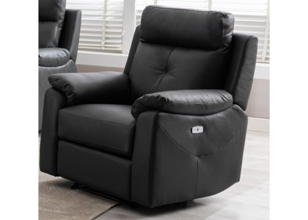 Milano Leather Full Electric Reclining 1 Seater in Anthracite by Annaghmore
