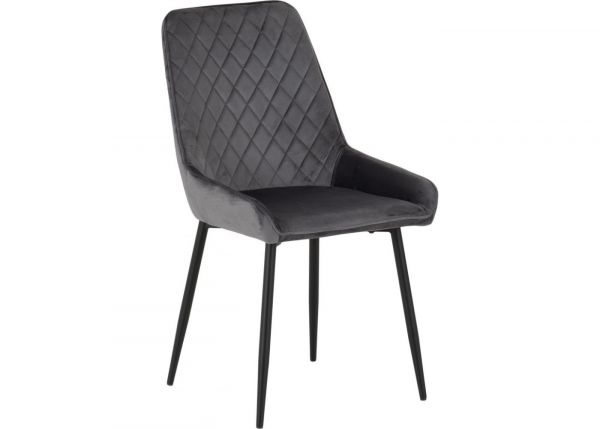 Grey Velvet Avery Dining Chairs by Wholesale Beds & Furniture Angle
