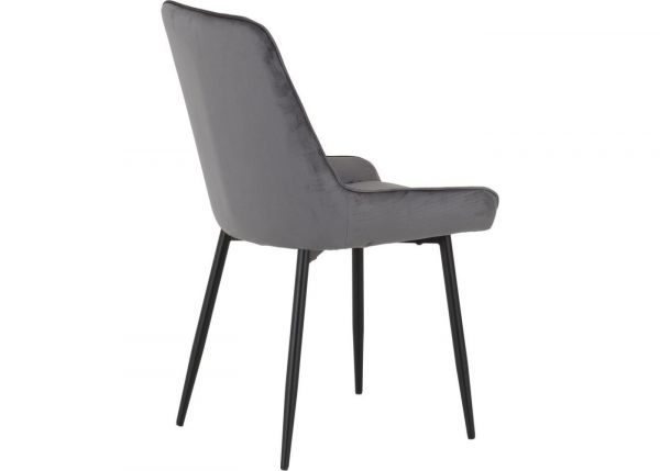 Grey Velvet Avery Dining Chairs by Wholesale Beds & Furniture Side Angle