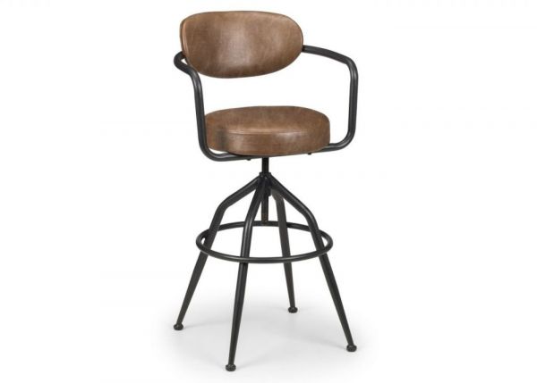 Barbican Brown Faux Leather Barstool by Julian Bowen
