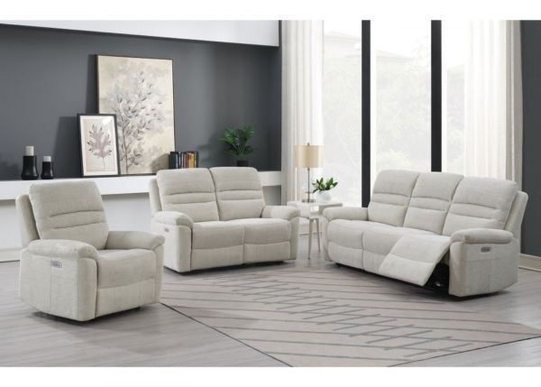 Belford Electric Reclining Sofa Range in Beige by Annaghmore