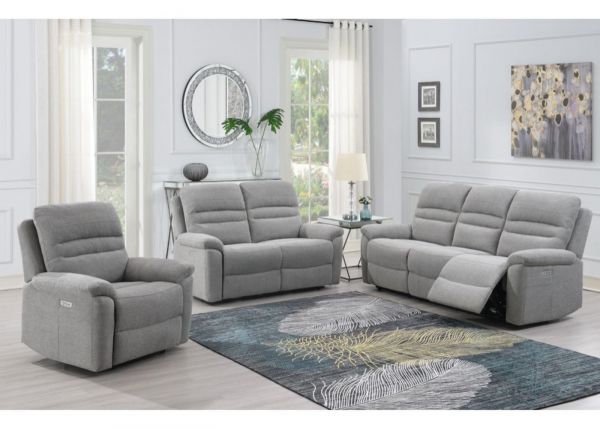 Belford Electric Reclining Sofa Range in Grey by Annaghmore