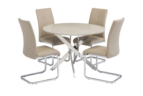Carpino 1.07m Round Table & Forio Chairs Dining Range 