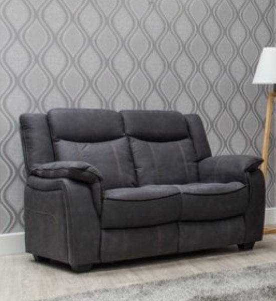 Brooklyn Charcoal Fabric 2-Seater Sofa by SofaHouse