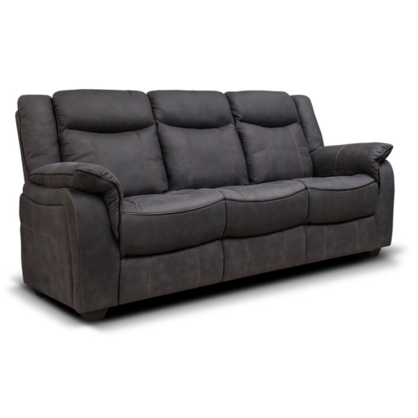 Brooklyn Charcoal Fabric 3-Seater Sofa by SofaHouse