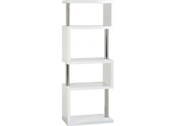 Charisma 5 Shelf Unit White Gloss & Chrome By Wholesale