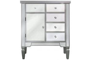 Vista Silver Mirrored 5 Drawer 1 Drawer Chest Table by CIMC