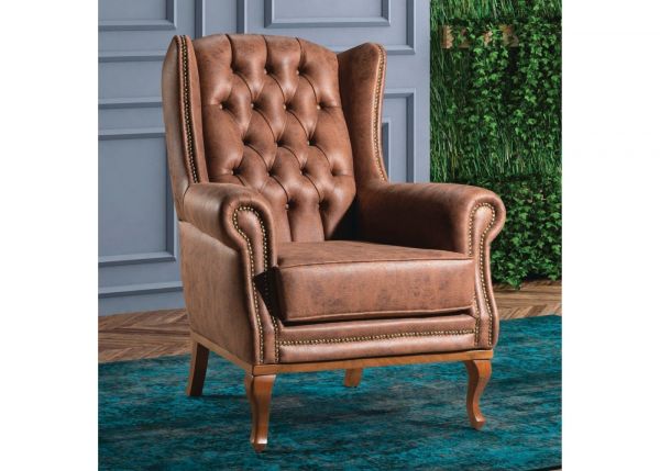 Clio Brown Wing Chair by GMAC
