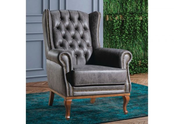Clio Grey Wing Chair by GMAC