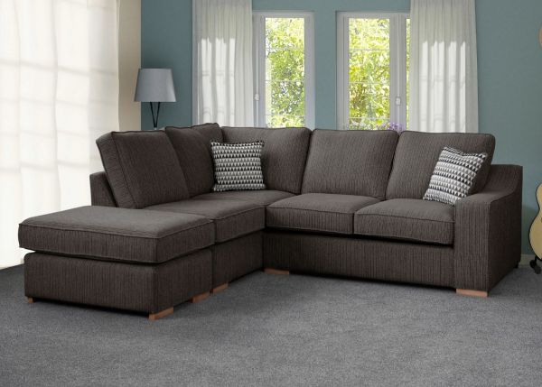 Clyde LHF Corner Sofabed in Charcoal by Sweet Dreams