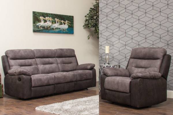 Dillon Grey Charcoal Fabric Sofa Range by Sofahouse