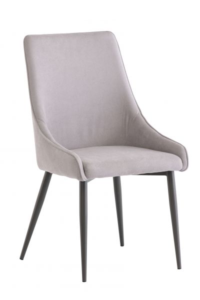 Rimella 1.07m Round Dining Table and a Set of 4 Rimella Grey Fabric Dining Chairs 