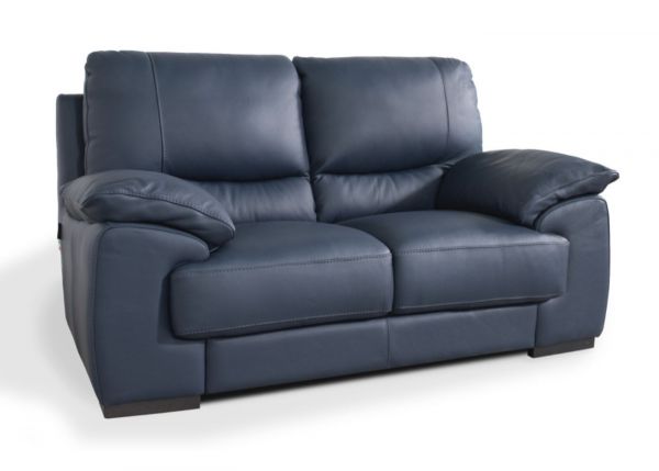 Duca Italian Leather 2 Seater Sofa in Navy by Annaghmore