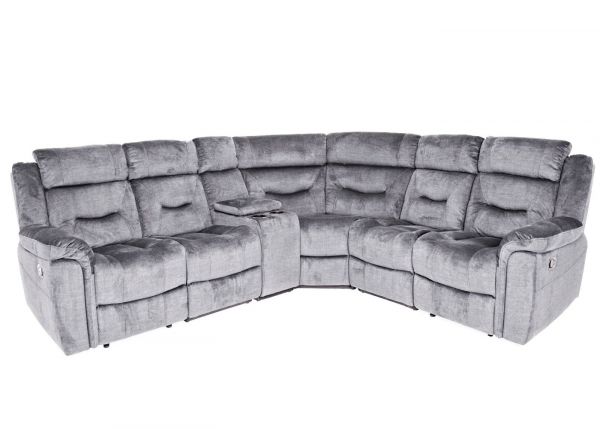 Dudley Grey 2-Corner-2 Sofa with Console by Vida Living