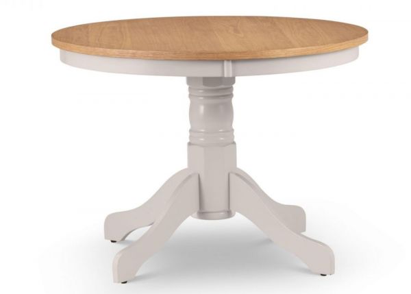 Davenport Oak/Elephant Grey Round Pedestal Dining Table Only by Julian Bowen
