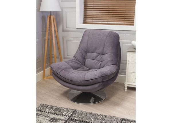 Emilio Grey Swivel Chair by Sofahouse