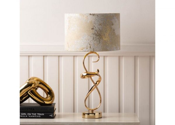 56cm Gold Swirl Table Lamp with Gold Shade by CIMC Room Image