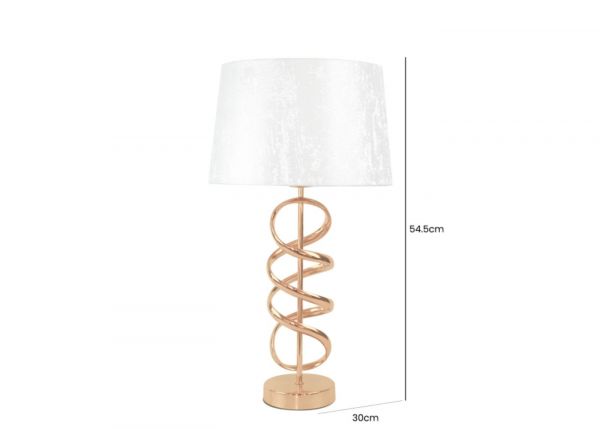 54.5cm Gold Swirl Table Lamp with White Shade by CIMC Dimensions