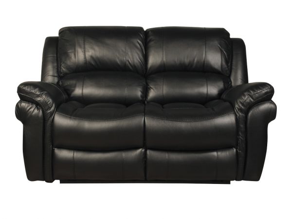 Farnham Black Leather Air 2-Seater Sofa by Annaghmore