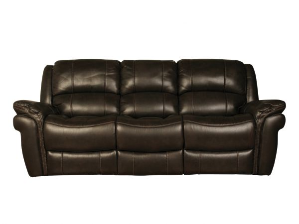 Farnham Chocolate Leather Air 3-Seater Reclining Sofa by Annaghmore