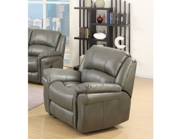 Farnham Grey Leather Air Reclining Armchair by Annaghmore