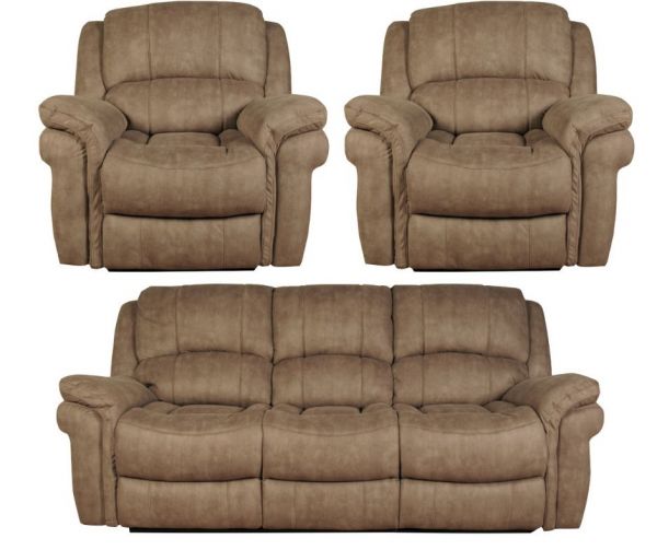 Farnham Taupe Leather Air 3-Seater + 1-Seater + 1-Seater Sofa Set by Annaghmore