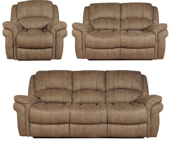 Farnham Taupe Leather Air 3-Seater + 2-Seater + 1-Seater Sofa Set by Annaghmore