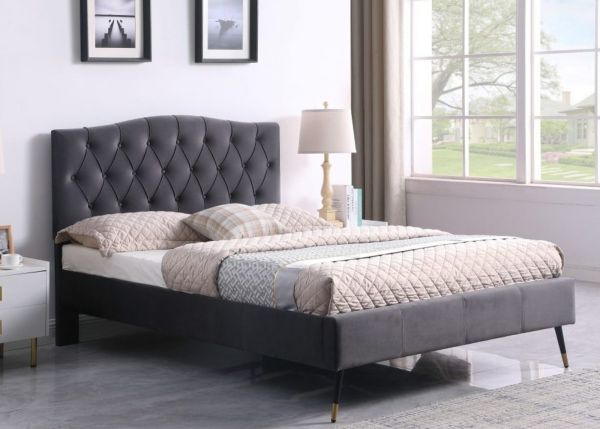 Freya 4ft 6 (Standard Double) Bedframe in Grey by Wholesale Beds & Furniture