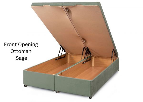 Evolve Front Opening Ottoman Divan Base in Sage Open