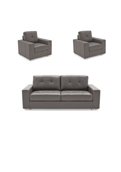 Gemona Grey 3-Seater + 1-Seater + 1-Seater Sofa Set by Vida Living