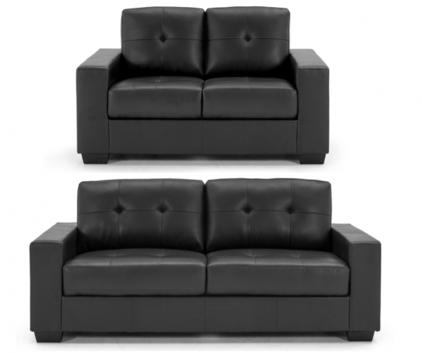 Gemona Black 3-Seater + 2-Seater Sofa Set by Vida Living