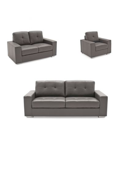 Gemona Grey 3-Seater + 2-Seater + 1-Seater Sofa Set by Vida Living