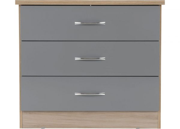 Nevada Grey Gloss 3 Piece Bedroom Furniture Set inc. 3-Drawer Chest by Wholesale Beds & Furniture