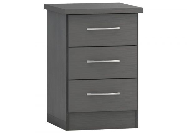 Nevada 3D Effect Grey 3-Drawer Bedside Table by Wholesale Beds & Furniture