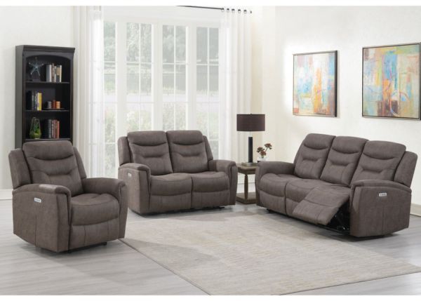 Harrogate Electric Reclining Sofa Range in Brown by Annaghmore