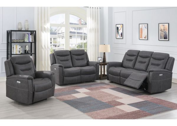 Harrogate Electric Reclining Sofa Range in Grey by Annaghmore