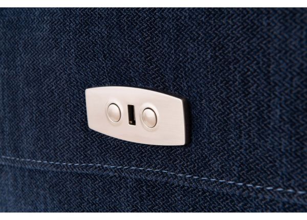 Havarti Fabric Electric Reclining Sofa Range in Blue Button