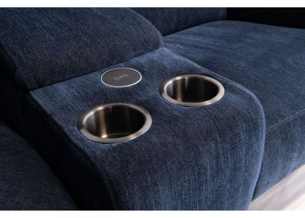 Havarti Fabric Electric Reclining Sofa Range in Blue Console