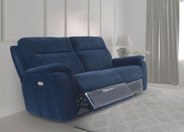 Havarti Fabric Electric Reclining Sofa Range in Blue