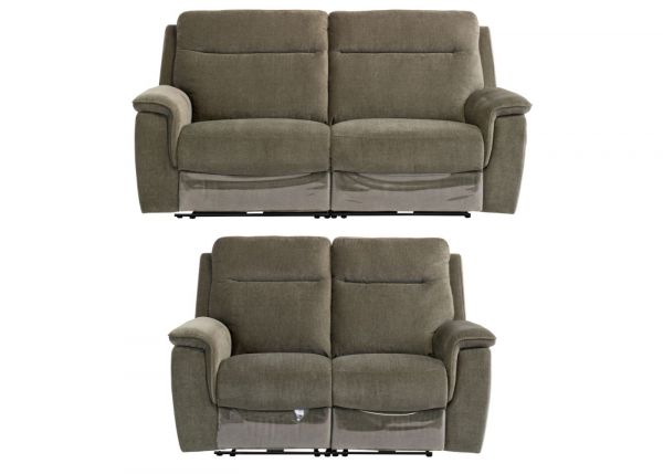 Havarti Fabric Electric Reclining 3 + 2 Sofa Set in Green