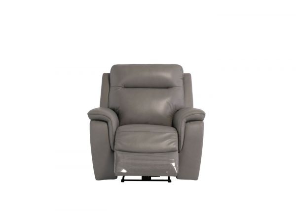 Havarti Italian Leather Electric Reclining 3 + 1 + 1 Sofa Set in Grey 1 Seater